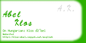 abel klos business card